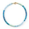 Colorful Natural Stone Beads Necklace for Women Fashion Style Handmade Round Stone Beaded Choker Summer Beach Vacation Jewelry
