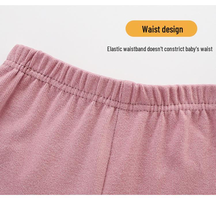 Kids' Medium Collar Warm Double-Sided Brushed Base Layer Set (Autumn Clothing & Pants for Small, Medium, and Large Children)