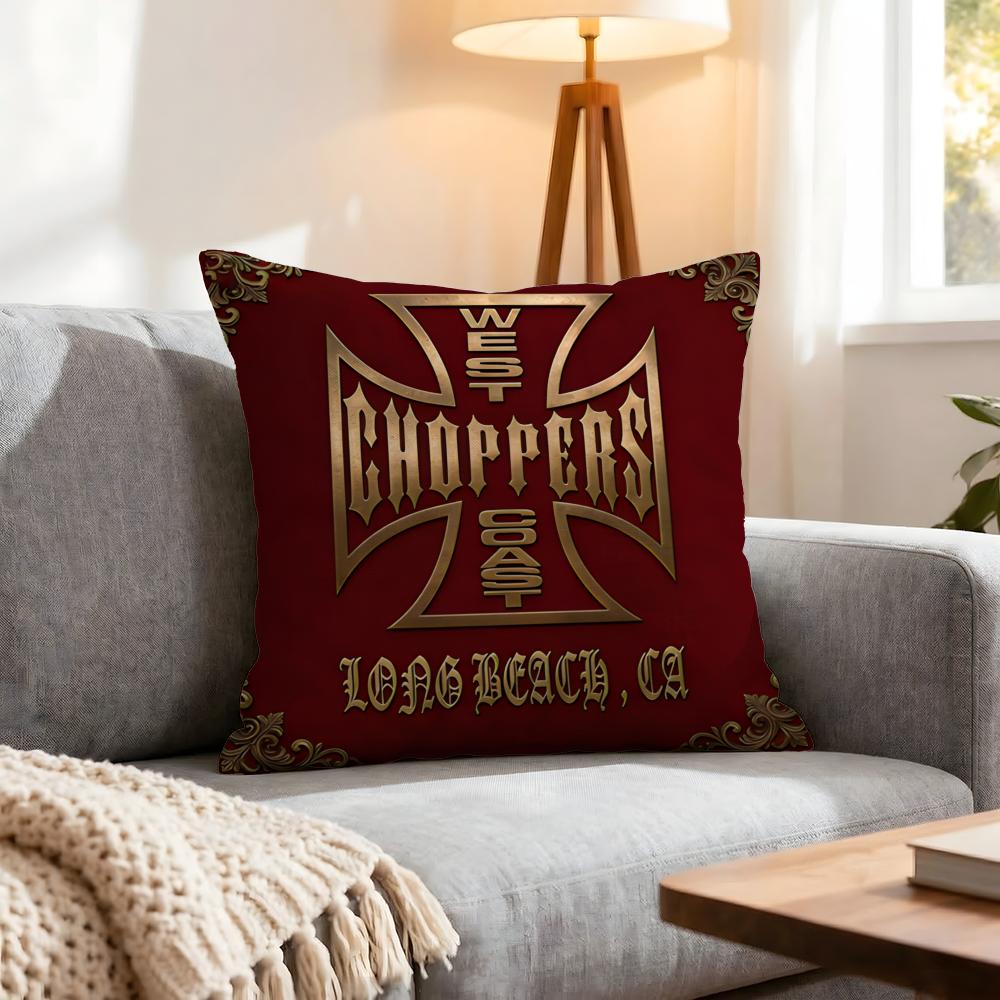 Brand West Coast Choppers Cushion Cover 1Pcs Decorative Covers Soft Cushion Case For Sofa Couch Decor 40X40 45X45 Pillowcases