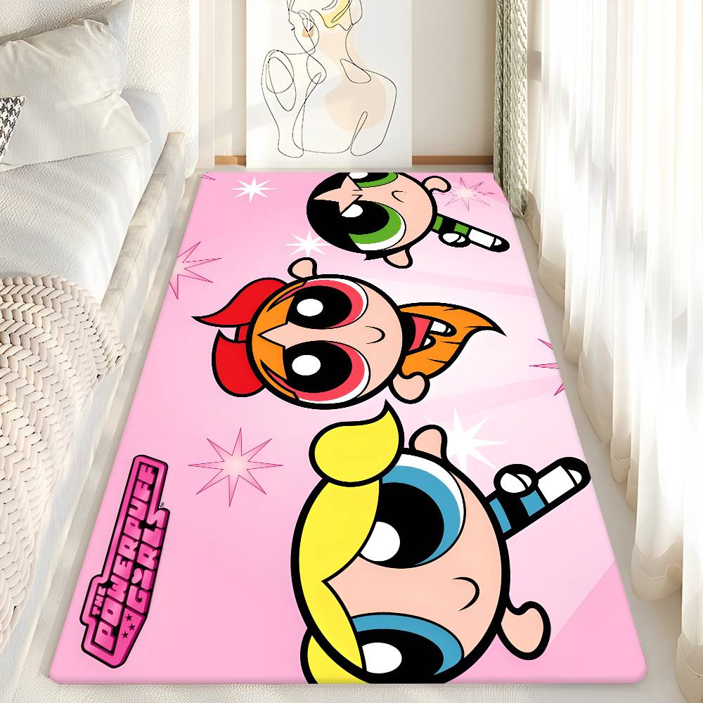 Cartoon P-Powerpuff G-Girl Niedliche Fußmatte INS Stil Weicher Schlafzimmerboden Haus Waschküchenmatte Rutschfeste Haushalts Teppiche