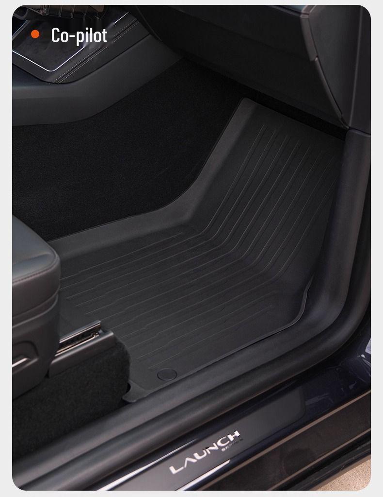 TPE Floor Mats for Tesla Model Y - Front & Rear Cabin with Scuff Plates