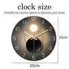 Wall Clock for Living Room Decor Kitchen Wall Clocks Battery Operated Round Glass Decorative Wall Clock Non Ticking