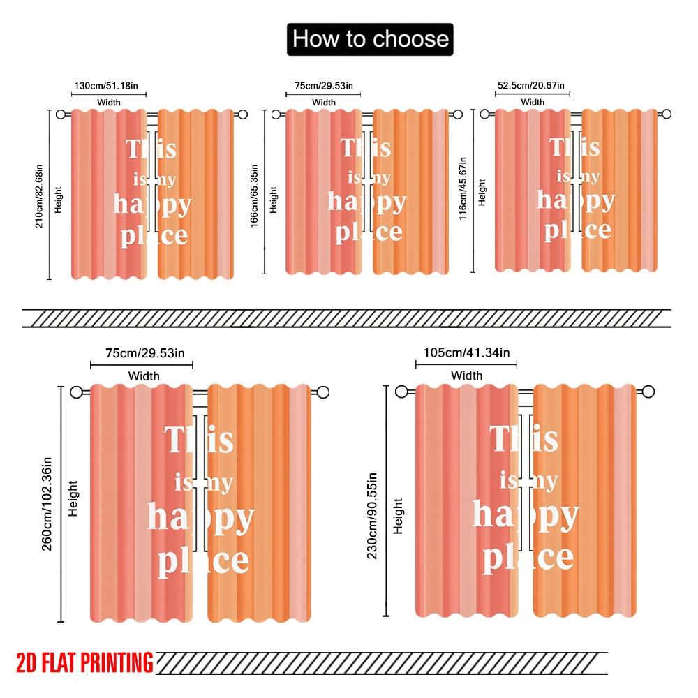 2pcs 2D Flat Printing Drapes This Is My Happy Place Fabric Without Electricity 0 for Wall Art Party Decoration