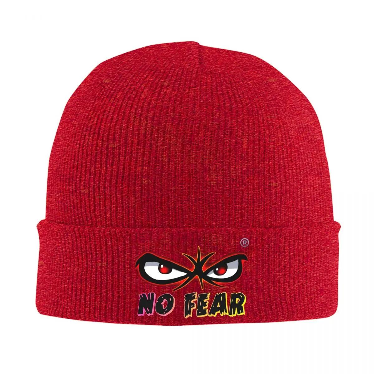 

No Fear No Fear And Eyes Print Warm Knitted Cap Winter Knit Bonnet Hat Skullies Beanies Hip Hop Caps for Unisex One Size