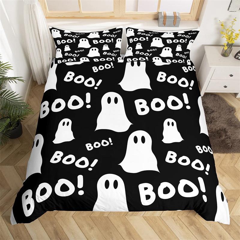 Pumpkin Tree Duvet Cover Happy Halloween Bedding Set Full Microfiber Horror Theme Comforter Cover For Kids Boys Girls Teens Room