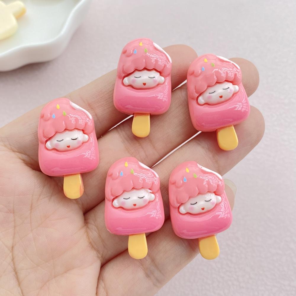 10 Stück Cartoon Kleines Mädchen Eis Harz Dekoration Bastelartikel Flache Rückseite Scrapbooking Handy Dekoration Verzierungen DIY Zubehör