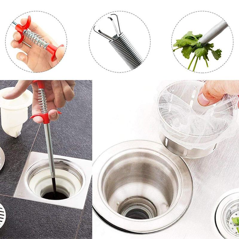Hair Drain Clog Remover Tool - Sink Drain Cleaner Ideal For Toilet Shower Kitchen Bathroom Bathtub Clogged Drains
