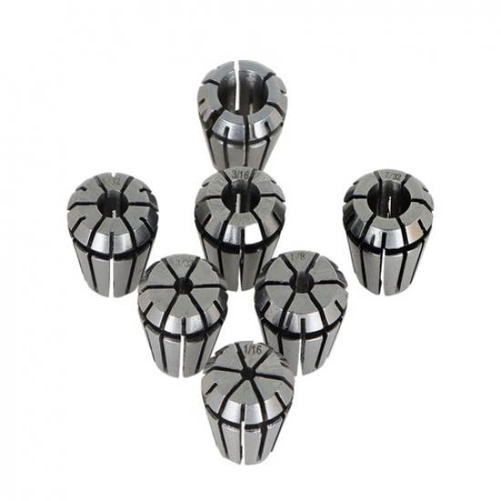 7 Pack 1/16"-1/4" ER11 Clip Spring Collet For CNC Milling Lathe Tool Workholding