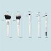 FILLIMILLI Mini Makeup Brush Set of 5 Mesh Eyebrow Brushes Compact and Portable (with Pouch) - Blush, Shading, Eyeshadow, -