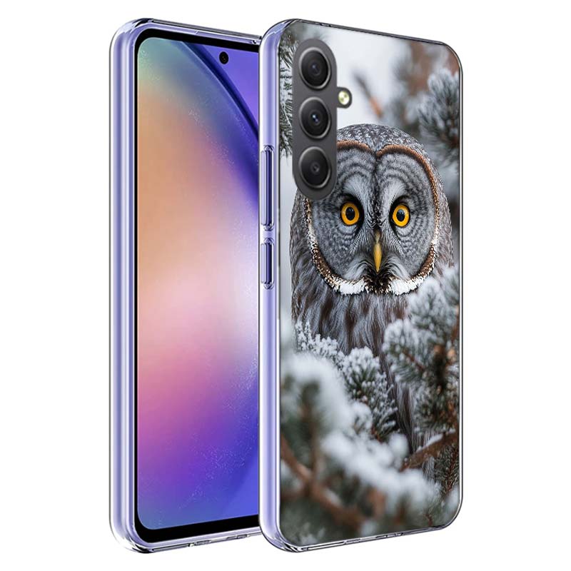 Owl in Winter Phone Case For Samsung A54 A34 A24 A14 A53 A33 A23 A13 A52S A32 A22 A12 A17 Galaxy A03S A04S A02S A42 A72 A73 A90