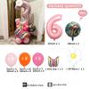 38PCS Ocean Adventures Moana Balloon Column Set 32inch Pink Number Daisy Foil Globos 1-9st Girl Birthday Party Home Decorations