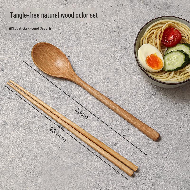 Qiwei Portable Wooden Chopsticks Spoon Set