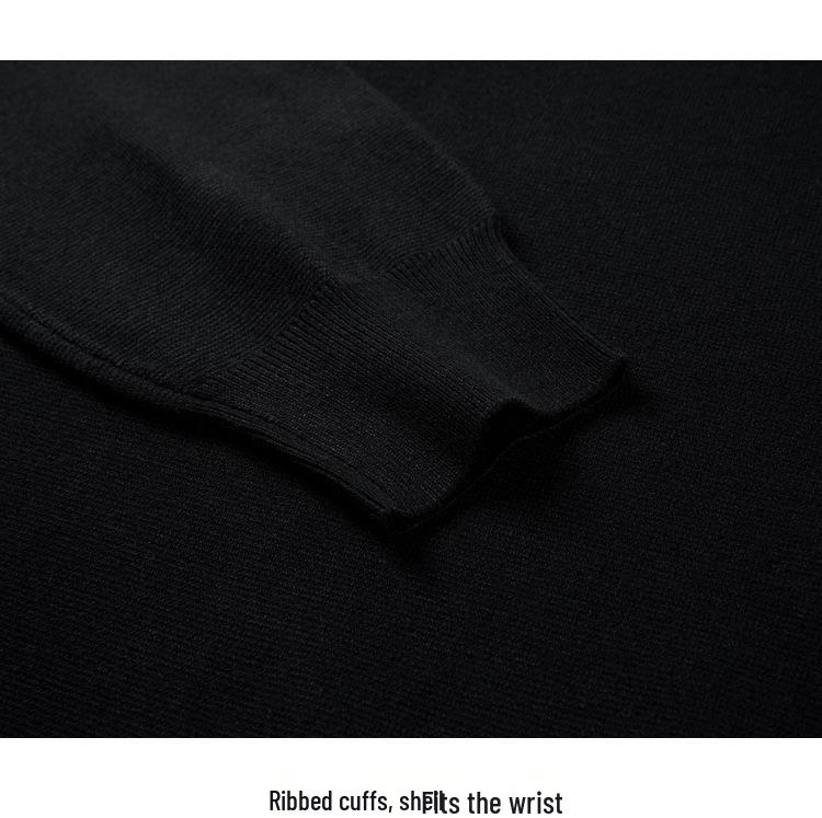 Autumn Men's Slim Fit Crew Neck Knit Sweater with Letter Ribbon Detailing