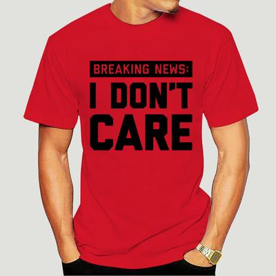 Funny Mens T-shirt Sarcastic Shirt for Men Novelty Breaking News I Don't Care Print Oversized T Shirt Short Sleeve Men Clothing
