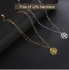 Cazador Stainless Steel Tree of Life Necklace Vintage Gold Color Plant Chain Necklace for Women Jewelry Wholesale 2026 Birthday