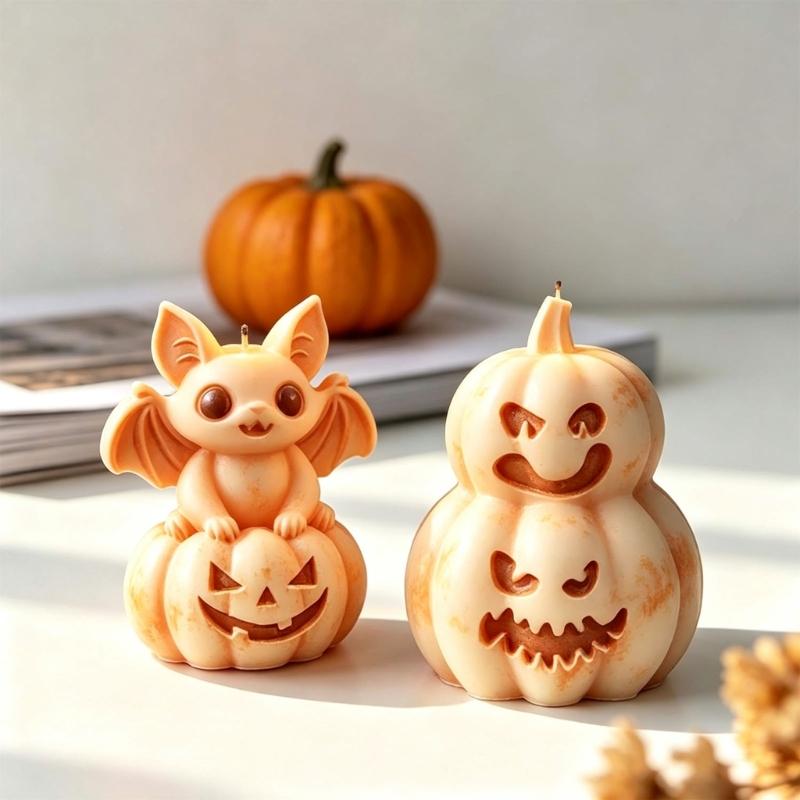 Halloween Casting Mold for Character Art and Table Display, Soft Silicone Candle Crafting Tool for Home Projects and Gift Making