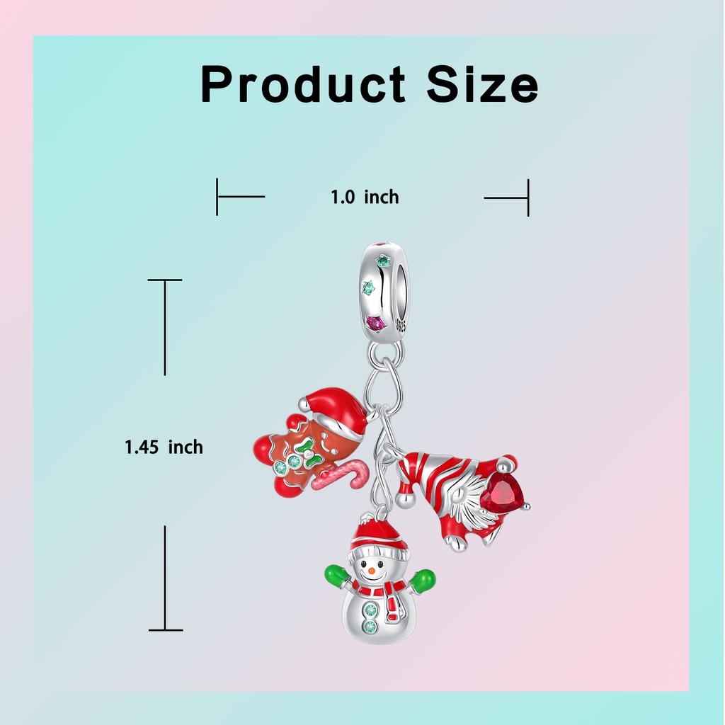 Copper Santa Claus Snowman Gingerbread Man Pendant Charm Compatible With Authentic Charm Bracelets Women Do It Yourself Jewellery Gift