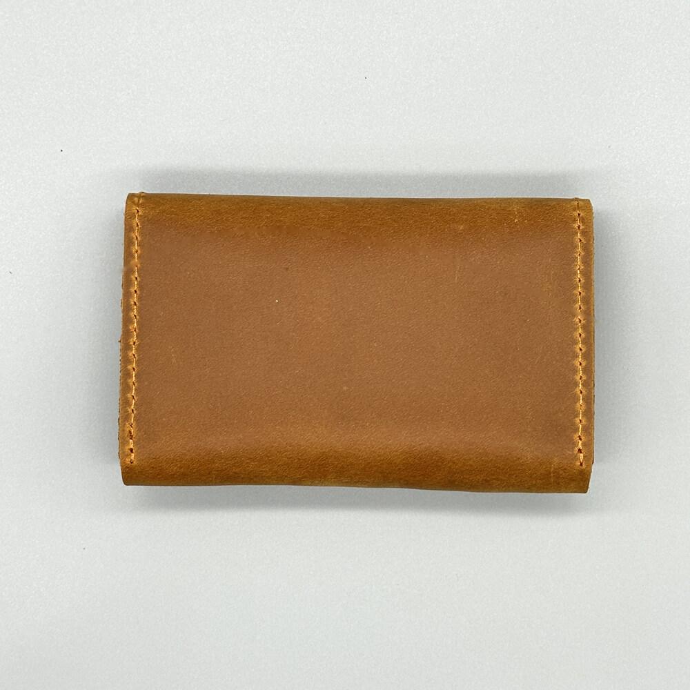 Short Crazy Horse Card Holder Bag Men's and Women's Business Card Holder Retro Leather Wallet Clip