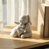Girl And Bunny Figurine, 3D Printed Girl Embrace Rabbit Statue, Small Cute Animal Ornament for Living Room, Desk, Cabinet Decor