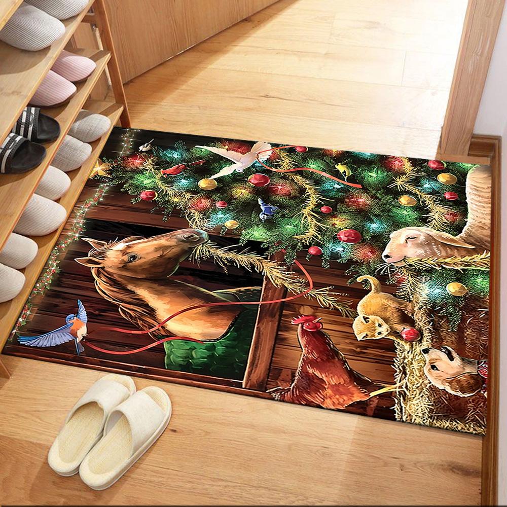 Christmas 216 Floor Rug Office Rug Design for Kitchen Living Rooms Hallway Outdoor Anti-slip Rug Decorate Offices Gift for Festivals