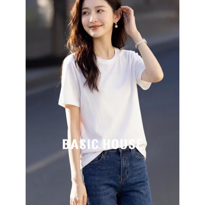 

Basic House Women s Round Neck Short Sleeve T-Shirt M