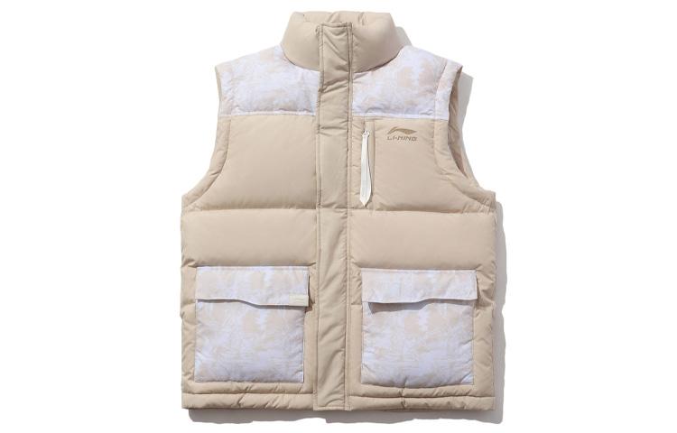Li Ning Down Vests Men s Oyster Gray Stand Collar Thickened Other AMRP065-1 M