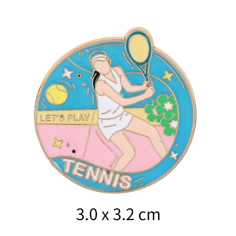 1Pc Cartoon Basketball Football Badminton Metal Badge Student Backpack Hat Denim Coat DIY Deco Lapel Pins Boy Couple Brooch