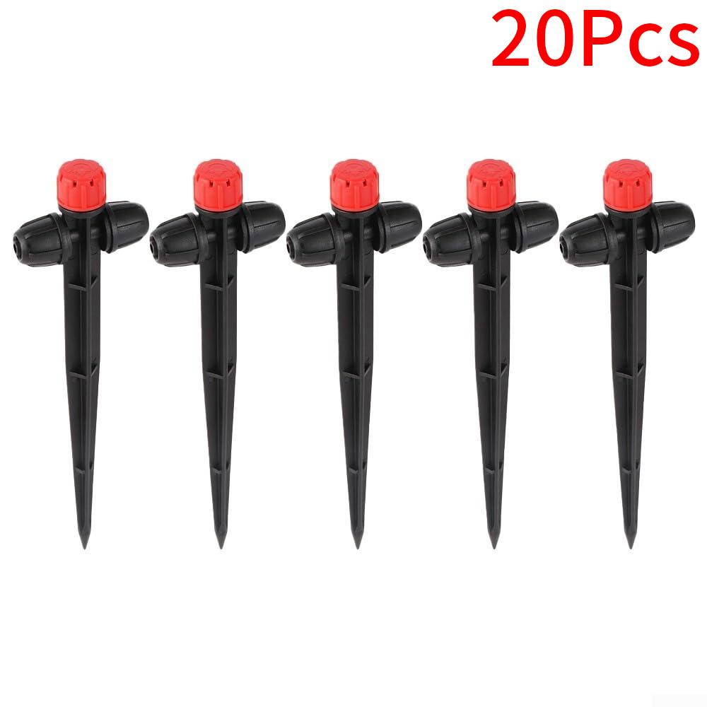 Капельница 1/4″ с 8 отверстиями и колышком, регулируемая, 0-80 л/ч, разбрызгиватель, защита от отсоединения, для наружного сада, газона, система микрокапельного орошения