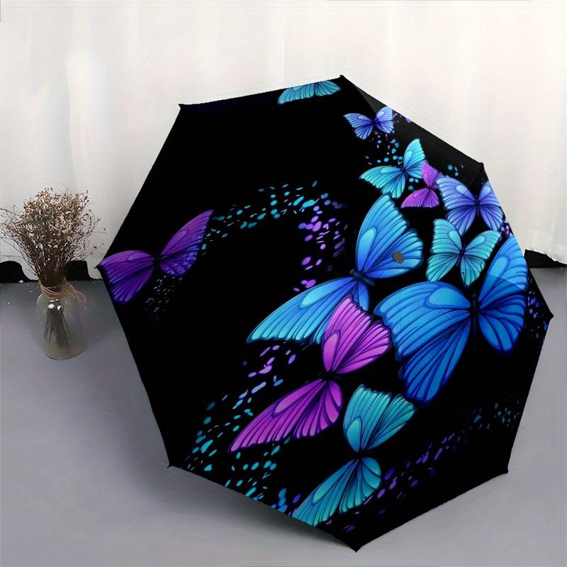 Glow in The Dark Butterfly Wallpapers for iPhone & AndroidUmbrella, Cute Umbrella with Cute Design, Portable 3-Fold Compact Umbrella for Men & Women,
