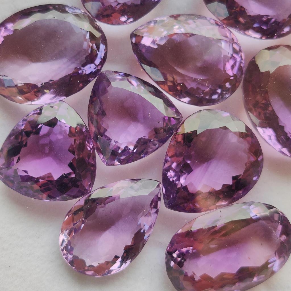 Natural Loose Amethyst Cut Stone Lot, Amethyst Faceted Gemstone Lot, 10 To 20 Carat Average Size Amethyst Mix Shape Lot.
