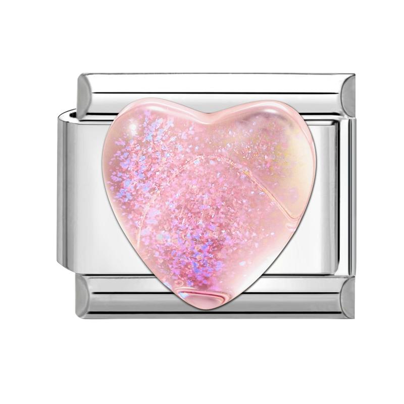 Fashion Heart Bow Knot Butterfly Star Rose Flowers Italian Charm Links Fit 9mm Stainless Steel Bracelet Women DIY Making Gift