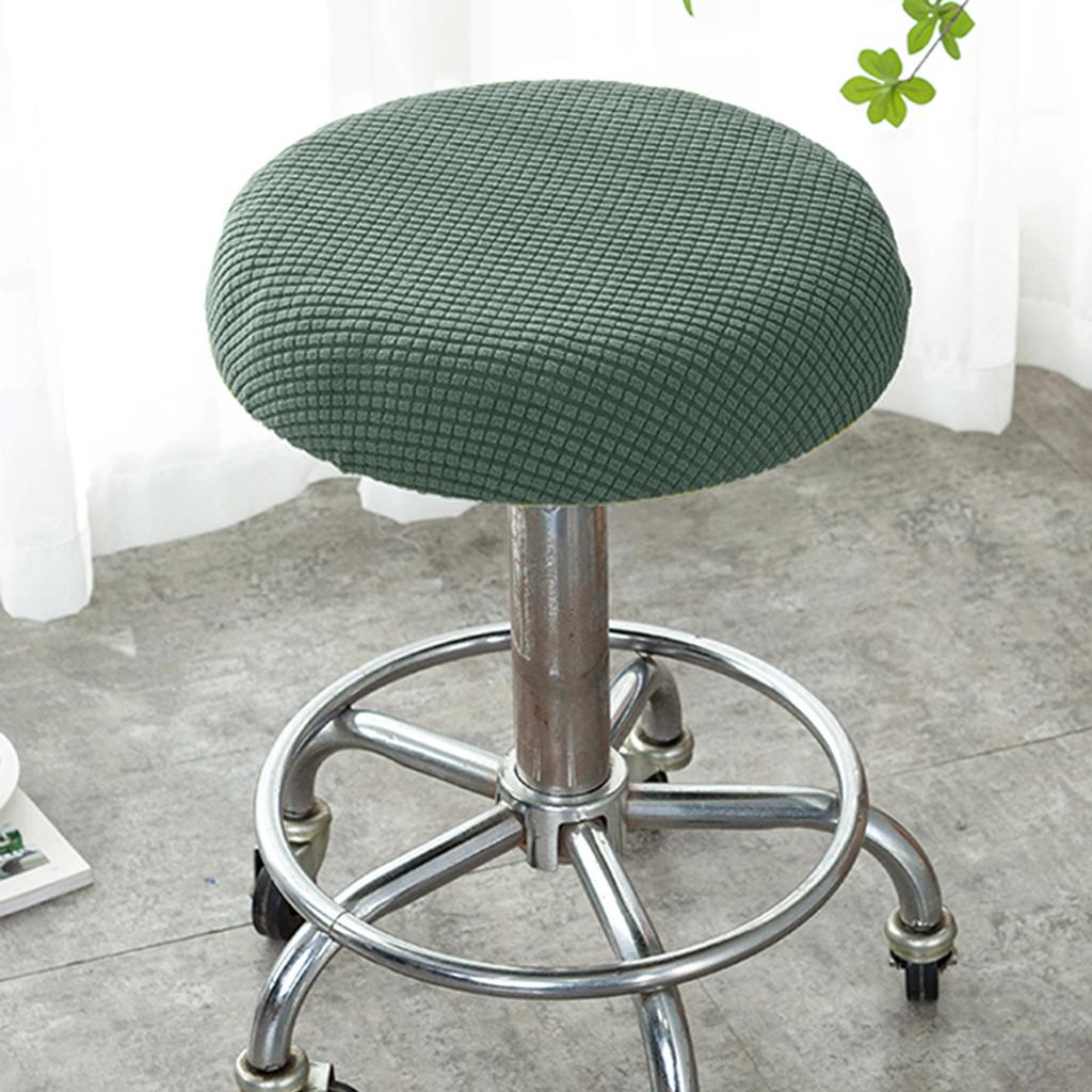 1PC solid color fleece fabric elastic round stool cover, suitable for restaurant and el decoration
