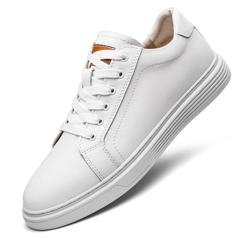 

Fashion Men s Oxford Leather Casual Shoes Lace-up Non-slip Lightweight Sneakers for Business Anti-skid Sole Mens Dress-Casual Footwear 47 белый