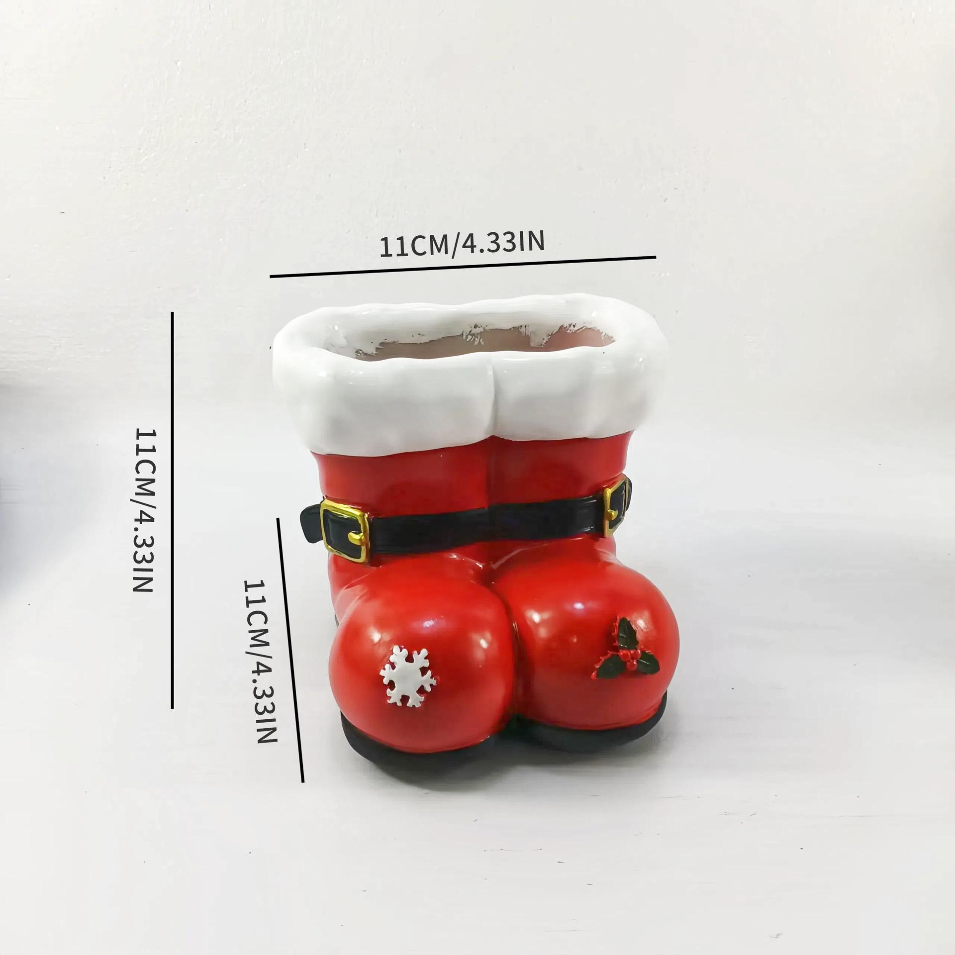 

Creative Resin Christmas Shoe Vase Ornament for Festive Flower Arrangements