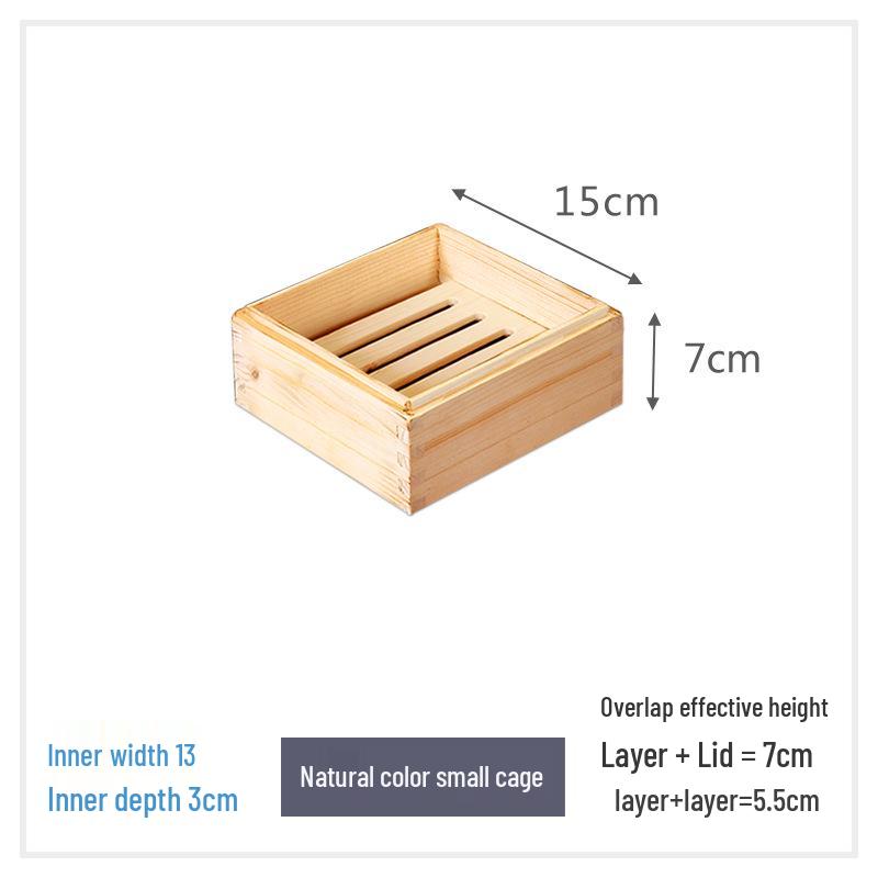 Cedar Wood Dim Sum Steamer Basket - Square Xiaolongbao & Rice Rack for Cantonese Tea