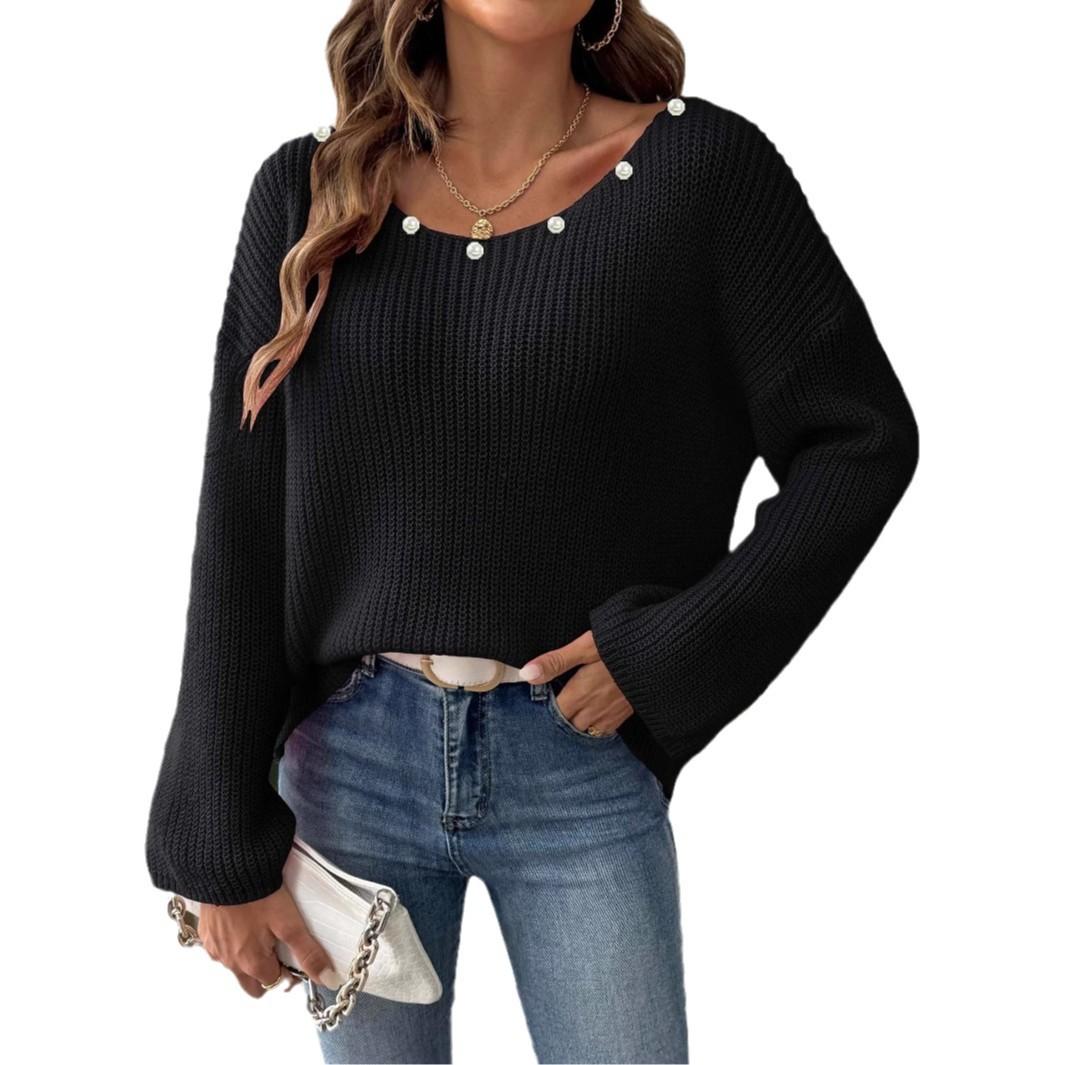 Женский свитер больших размеров с бисером — фото 7