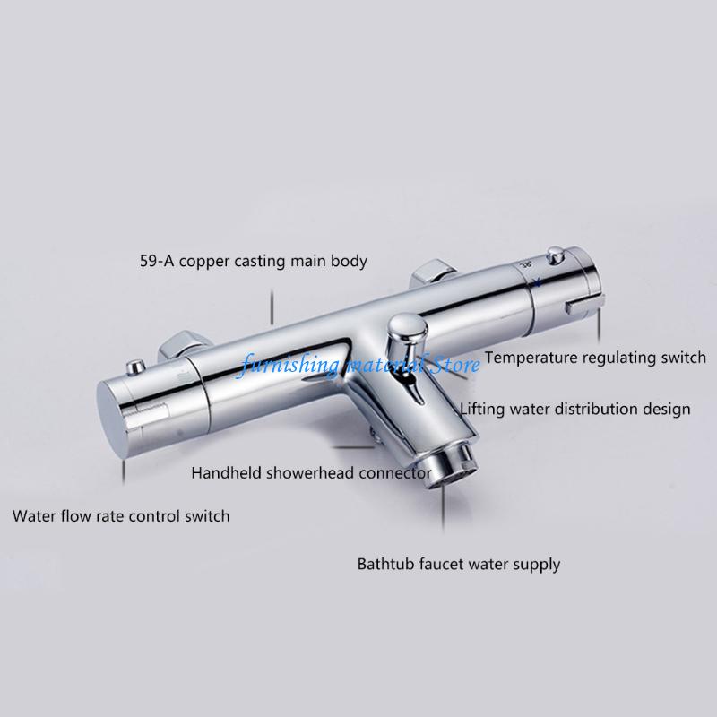 Y5GD Wall Mounted Thermostatic Faucet Mixing Valves Bathroom Thermostatic Shower Valves Trim Bathroom Accessory for Home Hote