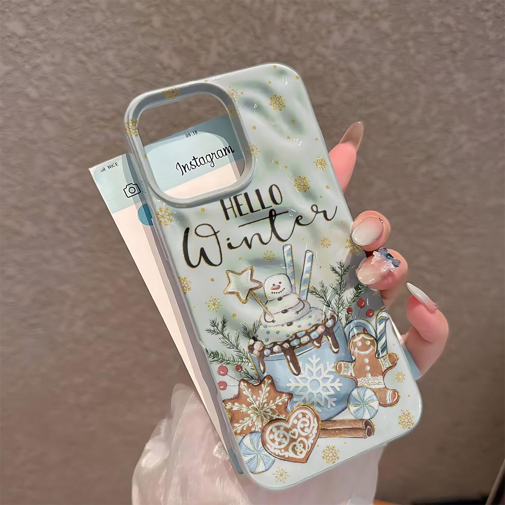 

Christmas Gingerbread Snowman Phone Case For Iphone 171615 14 Plus 13 12 11 Pro Max 17Air Funda Mobile Protective Cover Coque iphone 12 зелёный