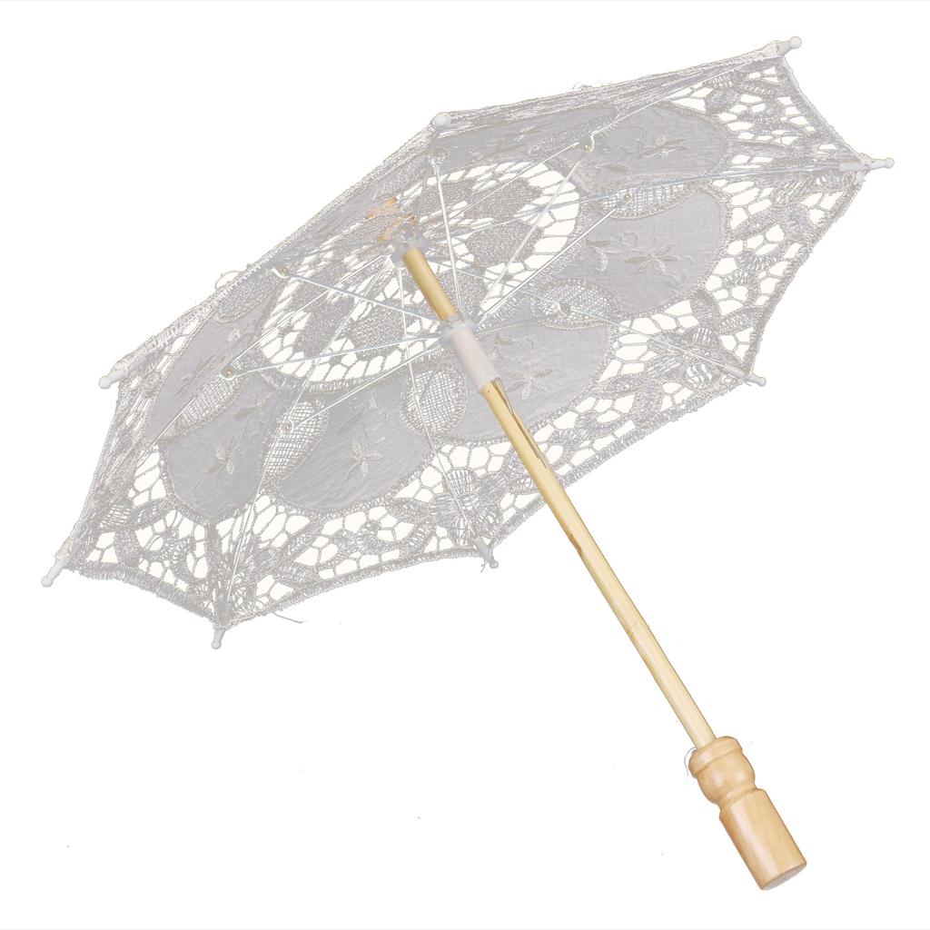Lace Umbrella Wedding Bridal Parasol Umbrella for Photography Props Wedding SuppliesS Beige