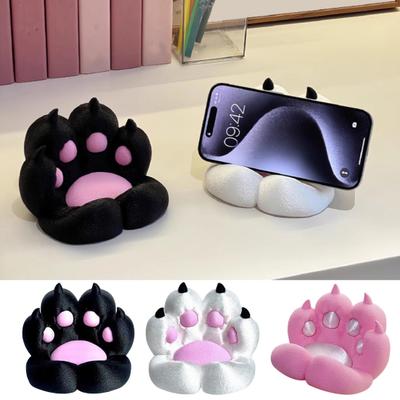 Cat Paw 3D Printed Phone Stand Desktop Holder for Cell Phone Tablet Foldable Portable Phone Mount for Office Home Travel
