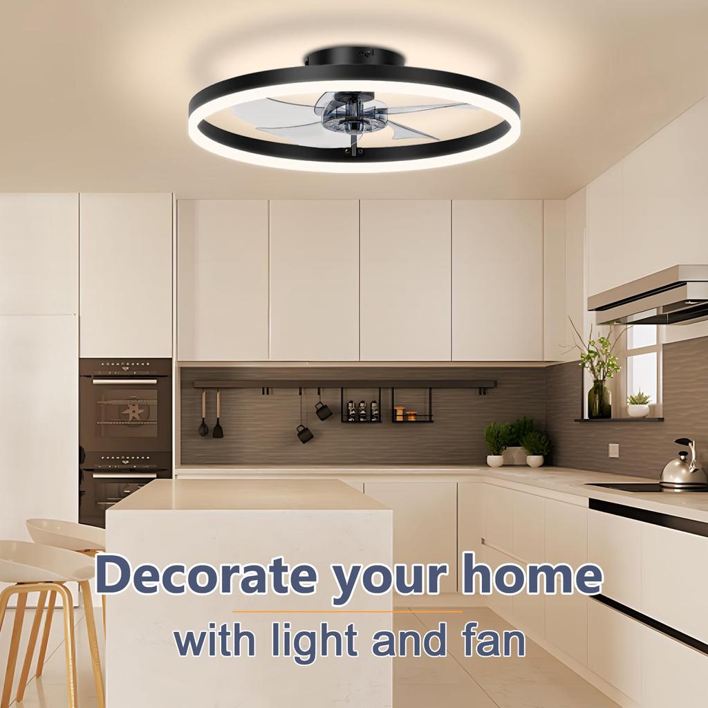 Modern Smart Ceiling Lamp with Fan Remote Control Dimming Suitable for Bedroom and Restaurant LED Chandelier Fan Home Decoration