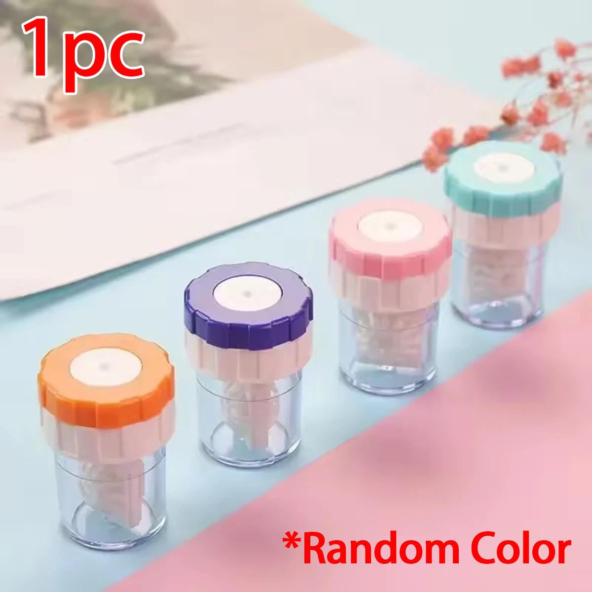 

1/2/4 Contact Lenses Cleaner Device Manually Rotatable Type Portable Contact Lens Beauty Pupil Storage Cleaning Container Tools