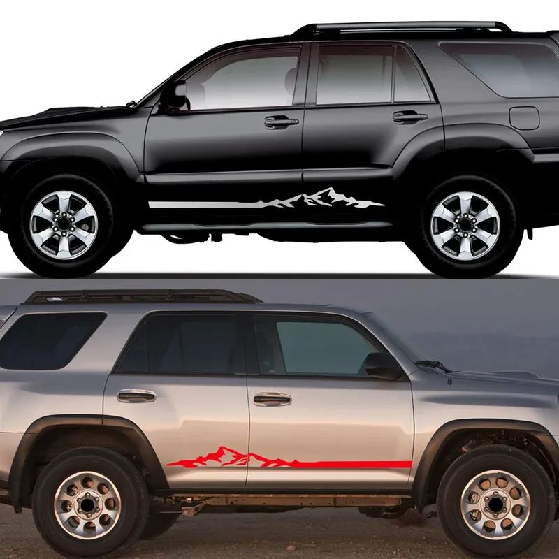 2PCS Car Door Side Stickers For Toyota 4Runner Sport Stripes Vinyl Decals Self-adhesive Auto Body Decoration Decals Accessories