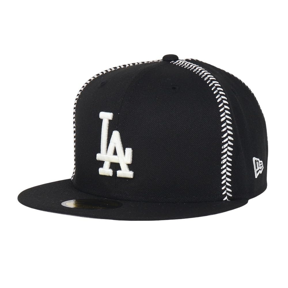 New Era 59FIFTY MLB Ball Stitch LA Size 7 5950 BALL STITCH WSSP LOSDOD NER36C5358 Cap, Black, 3/8, BLK, 14388873,