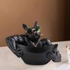 Poly-Resin Dog Statue Sculpture Entrance Key Storage Holder Container Bedroom Decor for