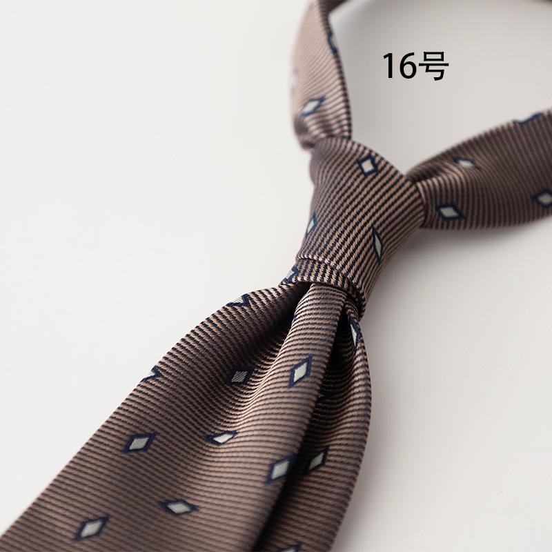 Retro Gentleman Style French 8Cm Men'S Tie, Dark Green Coffee Burgundy Stripe Occupation