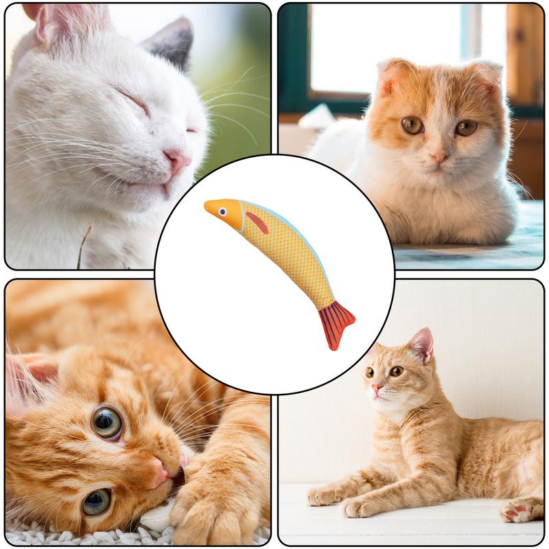 Cat Teeth Cleaning Toy Indoor Catnip Saury Fish Plush Biting Toy 8.27x3.15inch Cat Kicking Toys Interactive Catnip Crinkle Toys