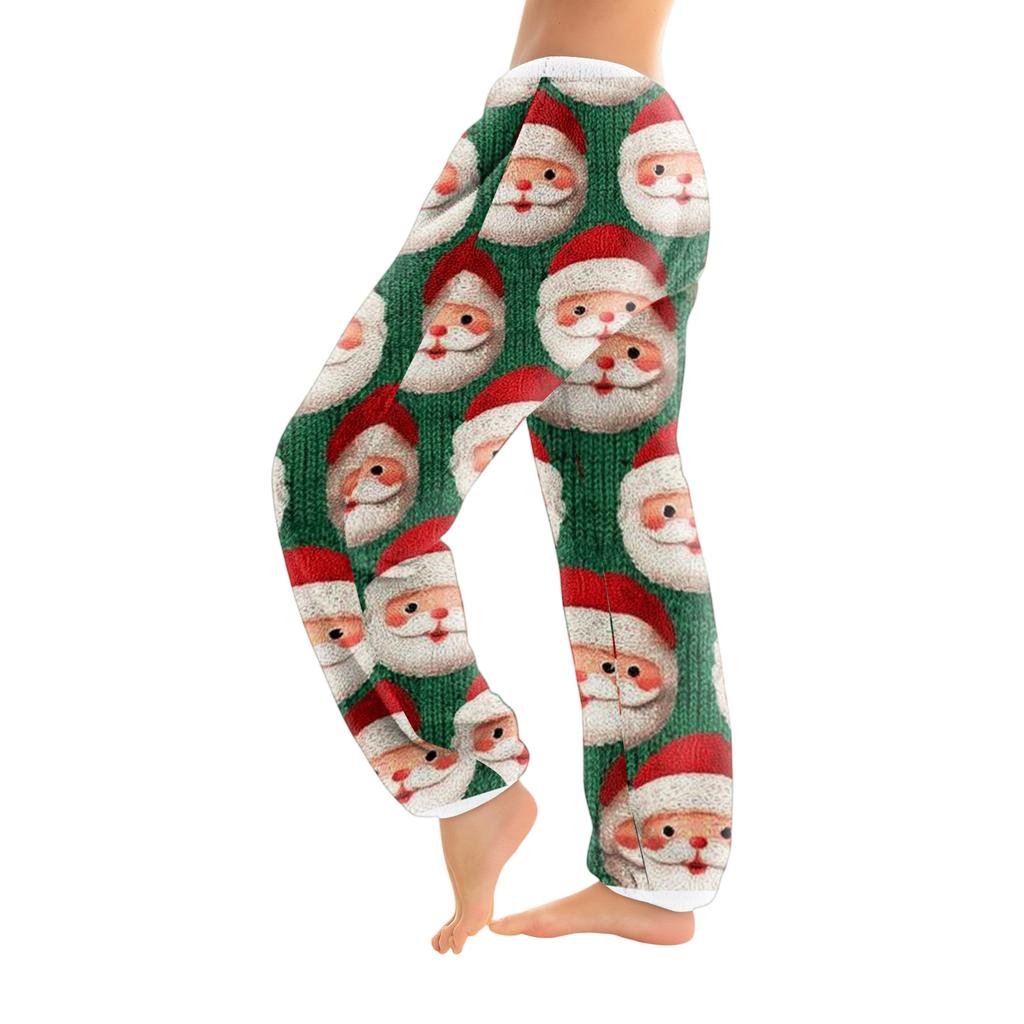 Women's Solid Color Trousers With Cuffs Casual Pants And Pajama Pants