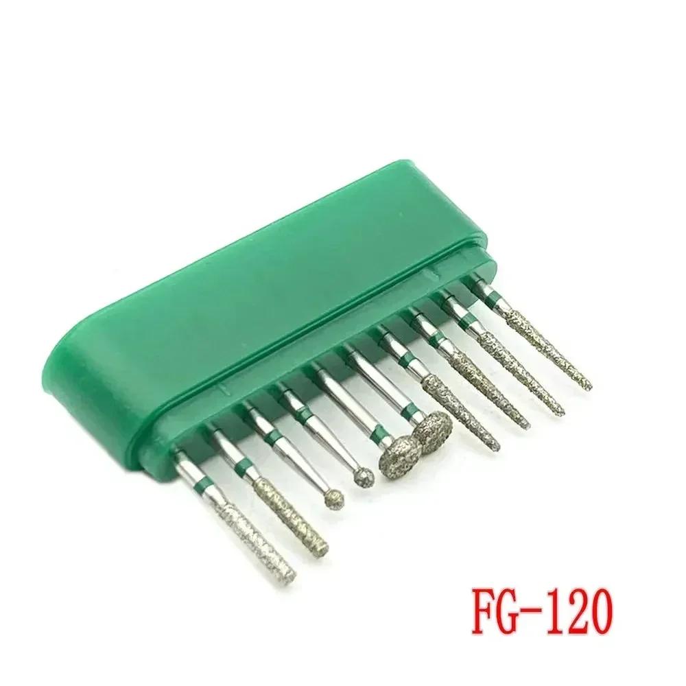 10pcs/box Dental Diamond Burs Drill FG Diamond 1.6mm Shank for High Speed Handpiece Burs
