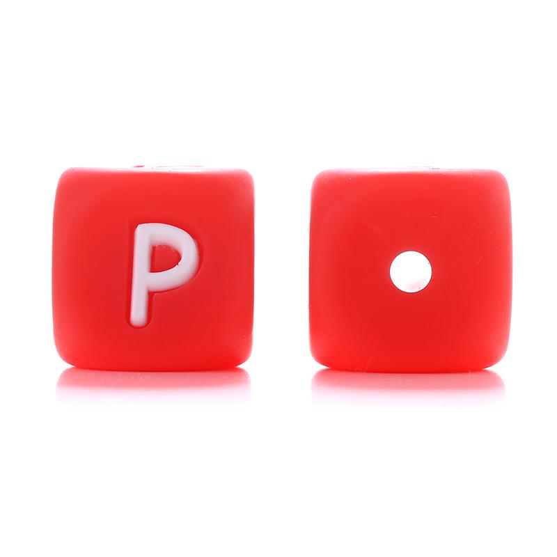 10Pcs/Lot 12mm Silicone Letter English Alphabe Beads Food Grade Silicone Chewing Beads DIY Baby Teething Toys Necklace Pendant